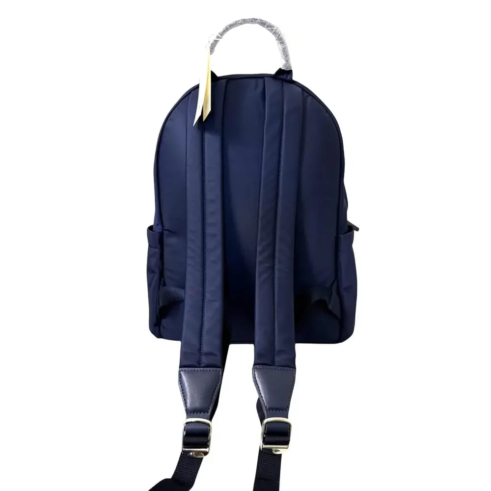 Tory Burch Navy Nylon Zip-Front Backpack new